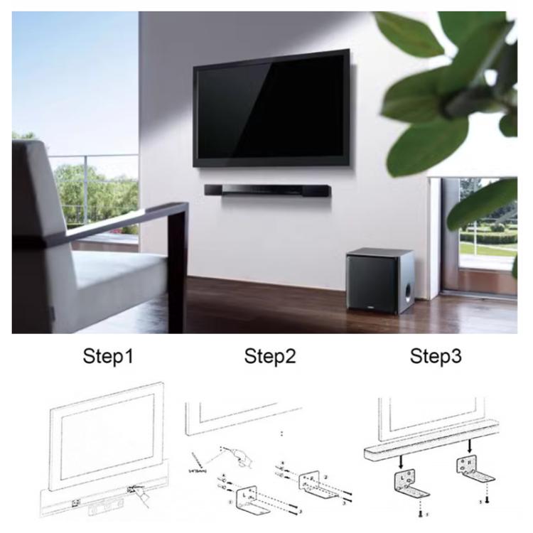 Wall Mount Kit for Soundbar Universal Dual Bracket for Most Sound Bar - Black