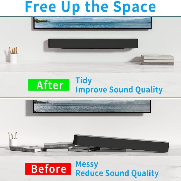 Metal Wall Mount Sound Bar Bracket for Sonos Beam Gen 2 / Gen 1 - Black