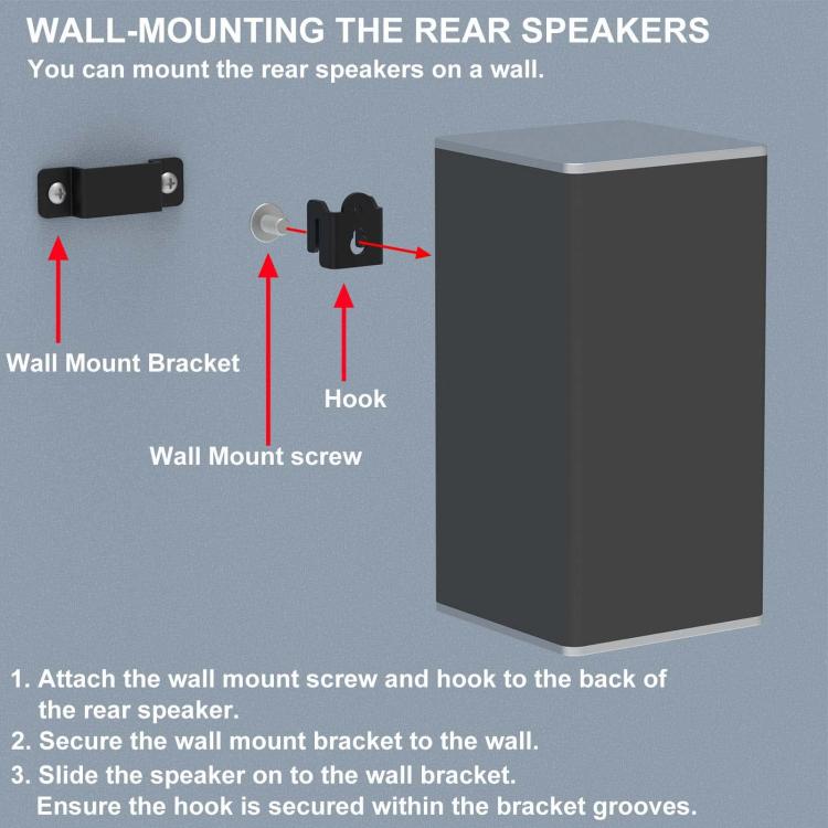 Universal Speaker Soundbar Wall Mount Metal Storage Rack - Black