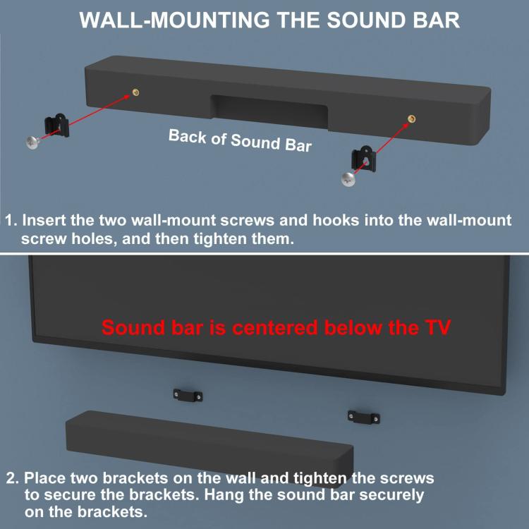 Universal Speaker Soundbar Wall Mount Metal Storage Rack - Black