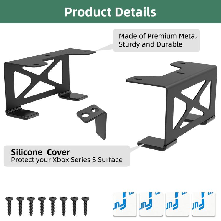 For Xbox One S / X, Xbox 360 Under Desk Storage Stand Rack - Black