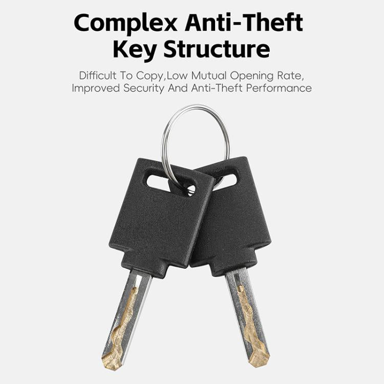 WEST BIKING Bicycle Motorcycle Anti-theft Double-opening U-shaped Mortise Lock - Black Gray