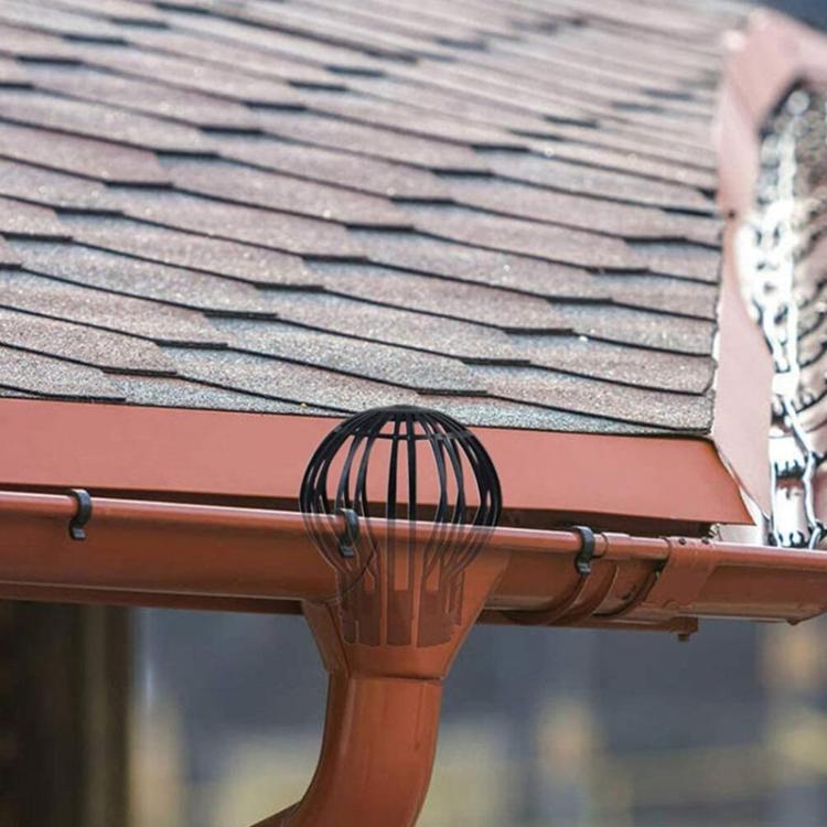 Drainage System Garden Filter Cover Eaves Leaking Pipe Dredging Funnel Protective Cover, Style: Spherical - Black