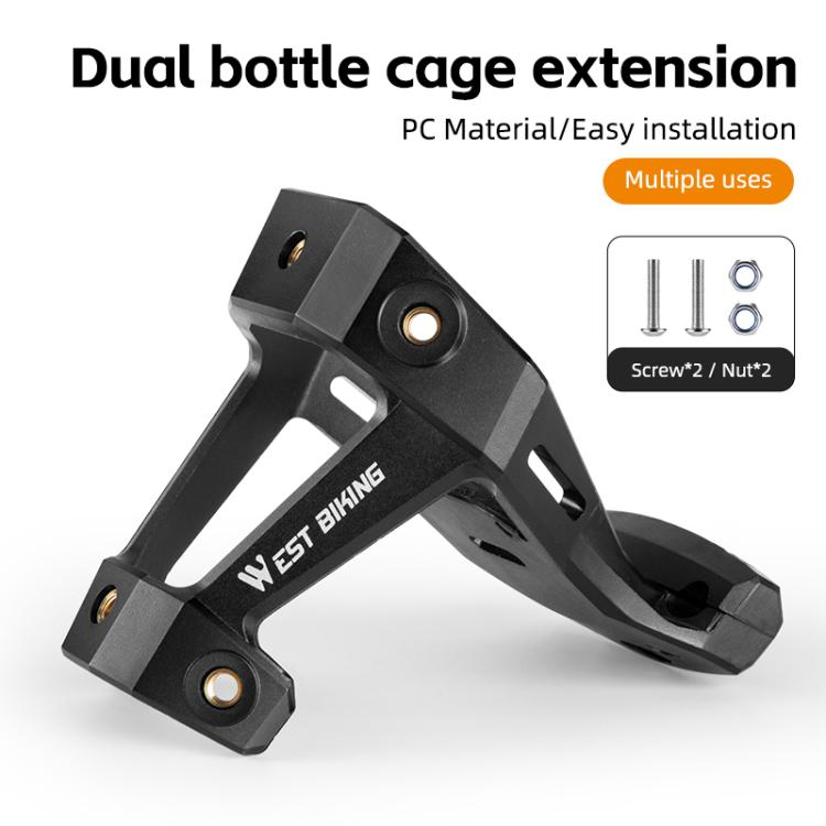 WEST BIKING Bicycle Saddle Adapter Extension Bottle Holder - Black