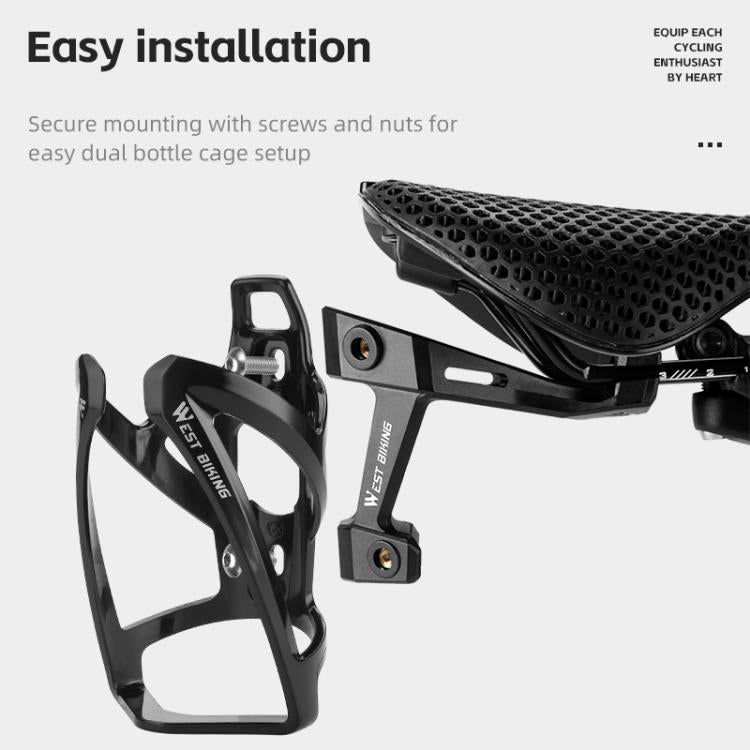 WEST BIKING Bicycle Saddle Adapter Extension Bottle Holder - Black