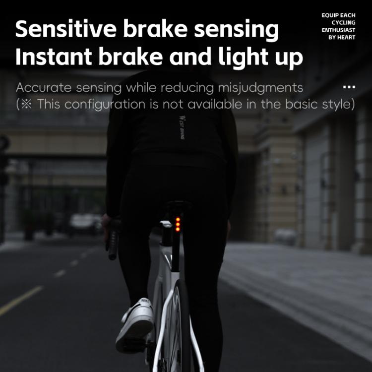 WEST BIKING Bicycle Night Riding Long Endurance Warning Brake Taillight, Style: Round Light Smart