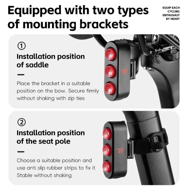 WEST BIKING Bicycle Night Riding Long Endurance Warning Brake Taillight, Style: Round Light Basic