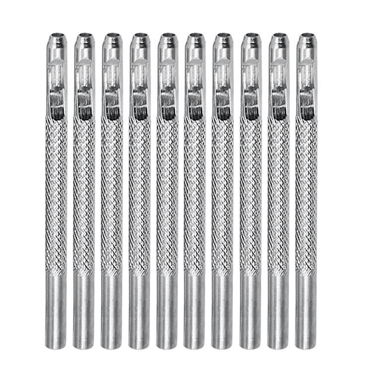 10pcs Belt Punching Round Punch Leather Hollow Punch High Hardness Punching Tool, Size: 2.5mm