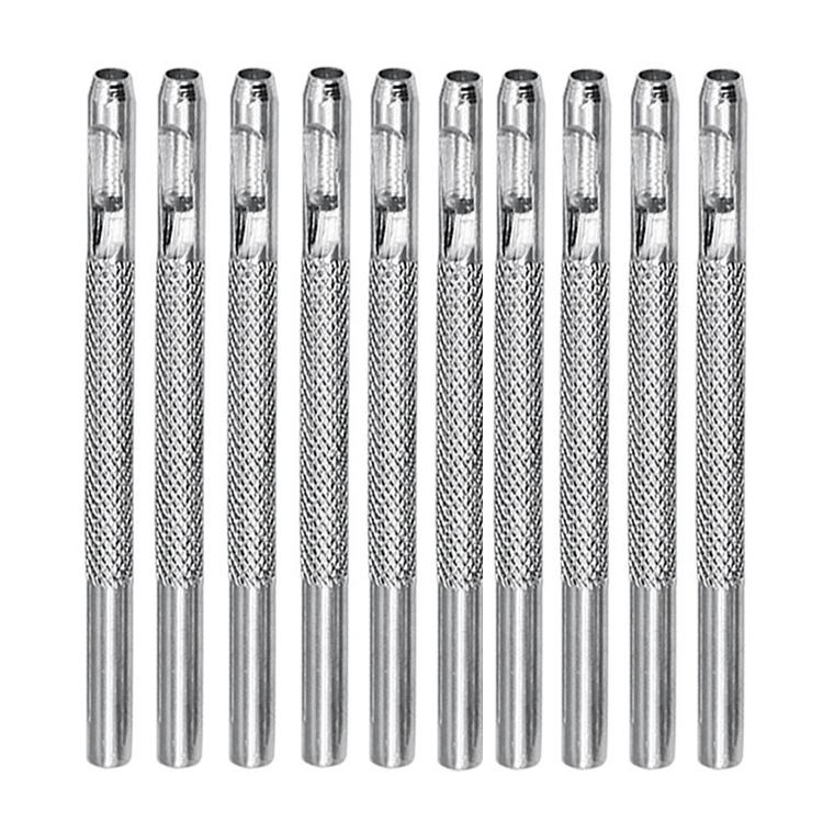 10pcs Belt Punching Round Punch Leather Hollow Punch High Hardness Punching Tool, Size: 3.0mm