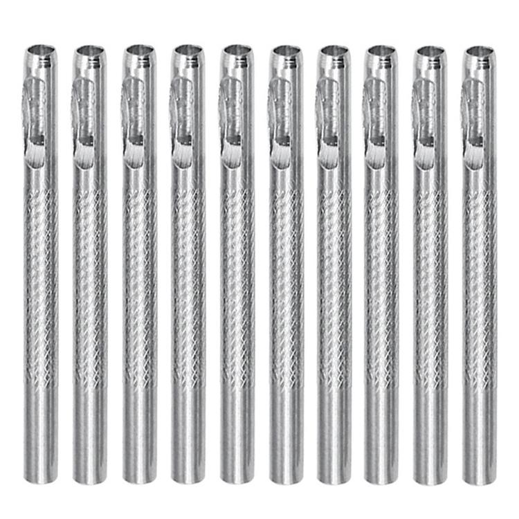 10pcs Belt Punching Round Punch Leather Hollow Punch High Hardness Punching Tool, Size: 4.0mm