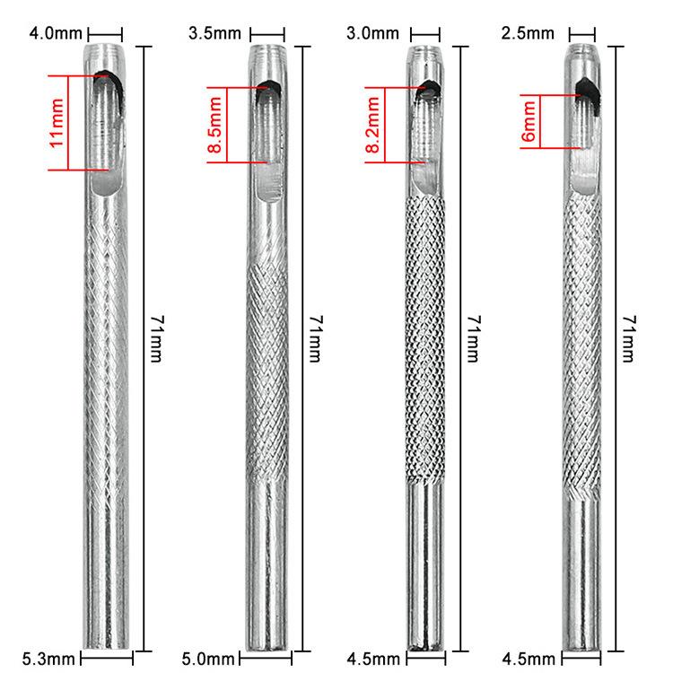 10pcs Belt Punching Round Punch Leather Hollow Punch High Hardness Punching Tool, Size: 2.5mm