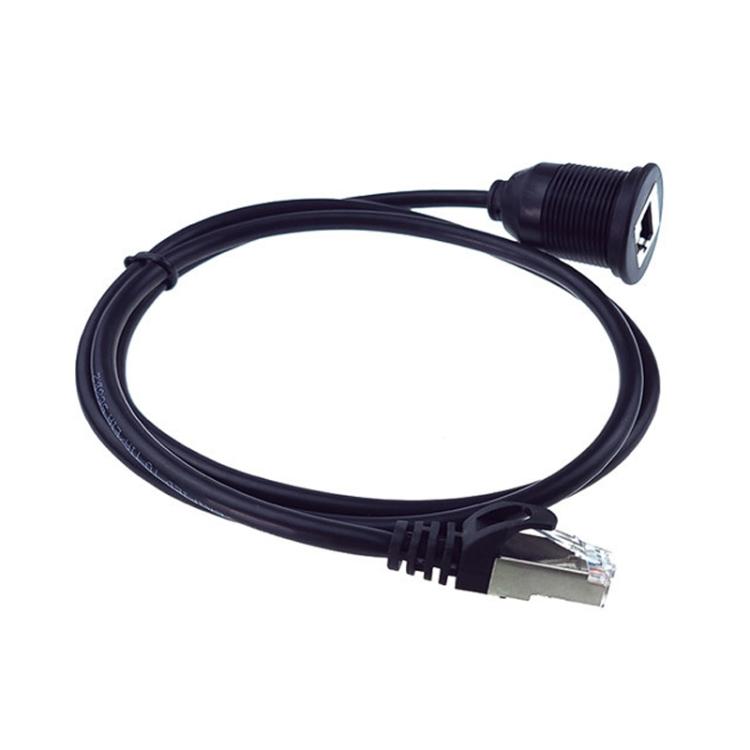 1m RJ45 CAT5e Ultra Category 5 Cable Round Single Port Male To Female Car Waterproof Cable