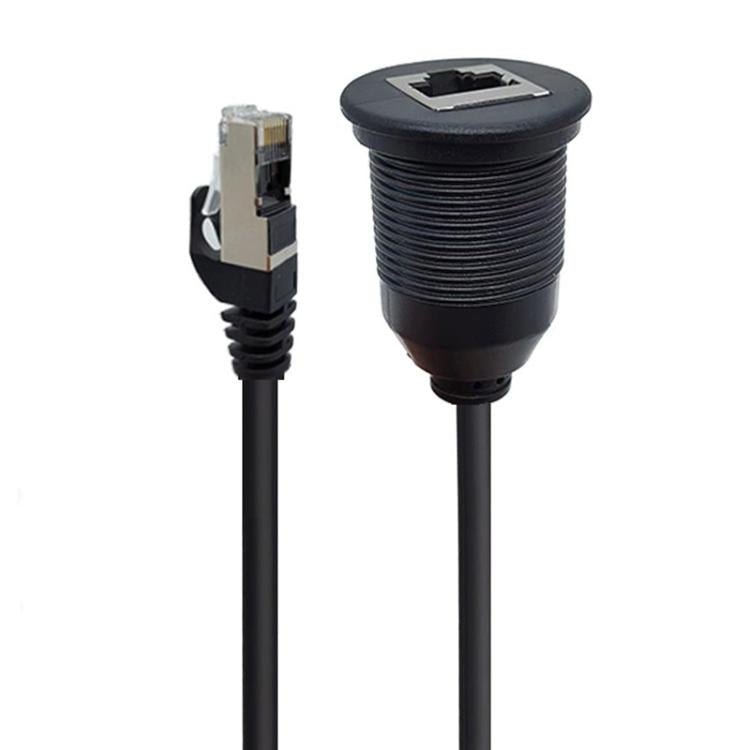 1m RJ45 CAT5e Ultra Category 5 Cable Round Single Port Male To Female Car Waterproof Cable
