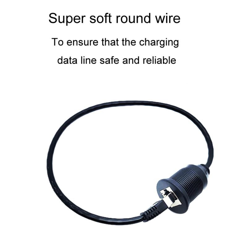 1m RJ45 CAT5e Ultra Category 5 Cable Round Single Port Male To Female Car Waterproof Cable