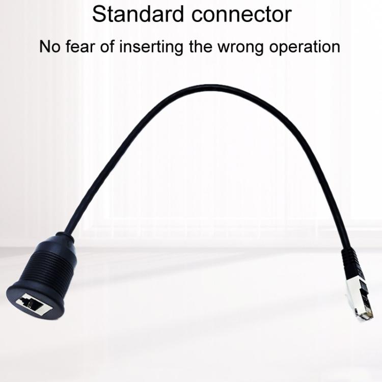 1m RJ45 CAT5e Ultra Category 5 Cable Round Single Port Male To Female Car Waterproof Cable