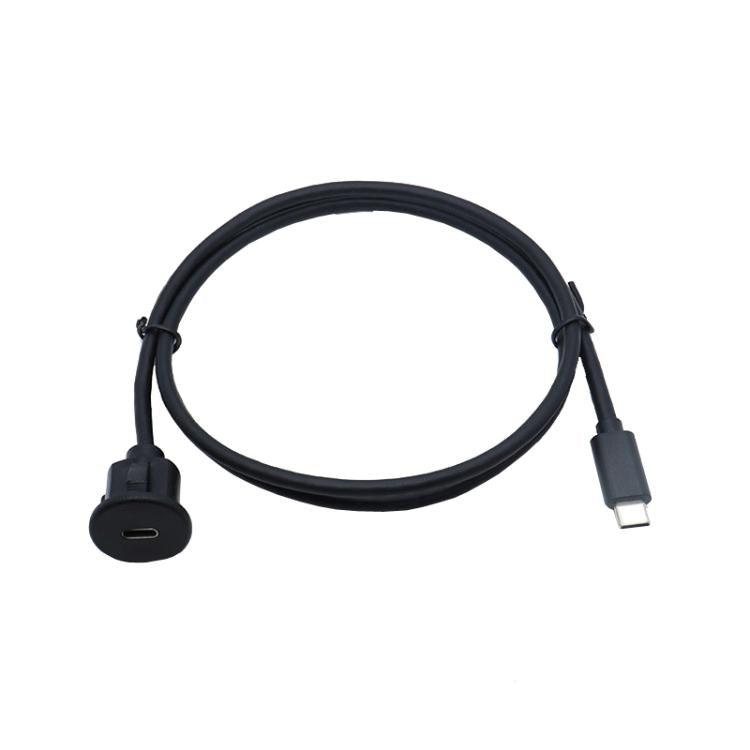 1m Type-C 3.0 Compatible 2.0 USB C Car Waterproof Cable Panel Data Extension Cord