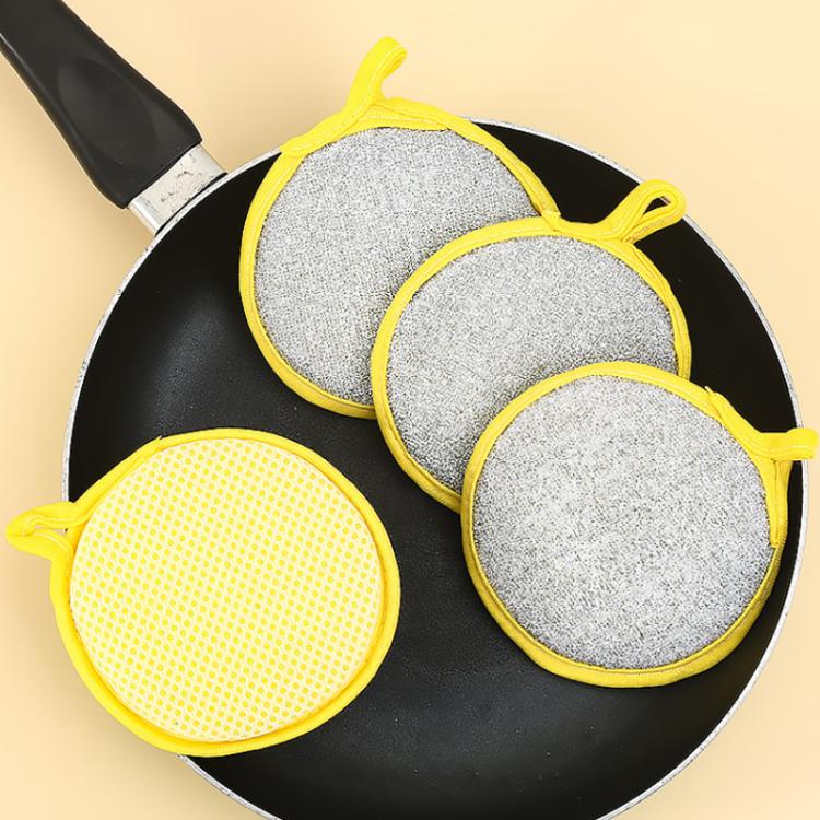 10pcs /Pack Double Side Dishwashing Sponge Non-Scratch Scrub Cleaning Tool - Random Color Delivery