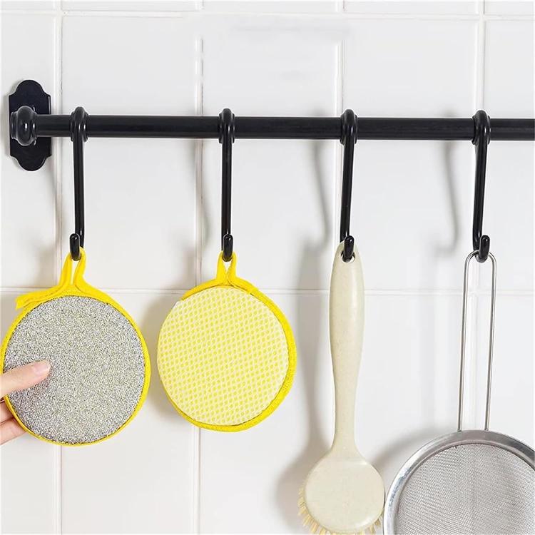 10pcs /Pack Double Side Dishwashing Sponge Non-Scratch Scrub Cleaning Tool - Random Color Delivery