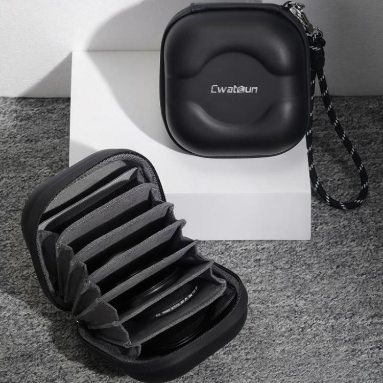 Cwatcun D164 Small Filter Organizer Camera Lens Digital Protection Bag - Black