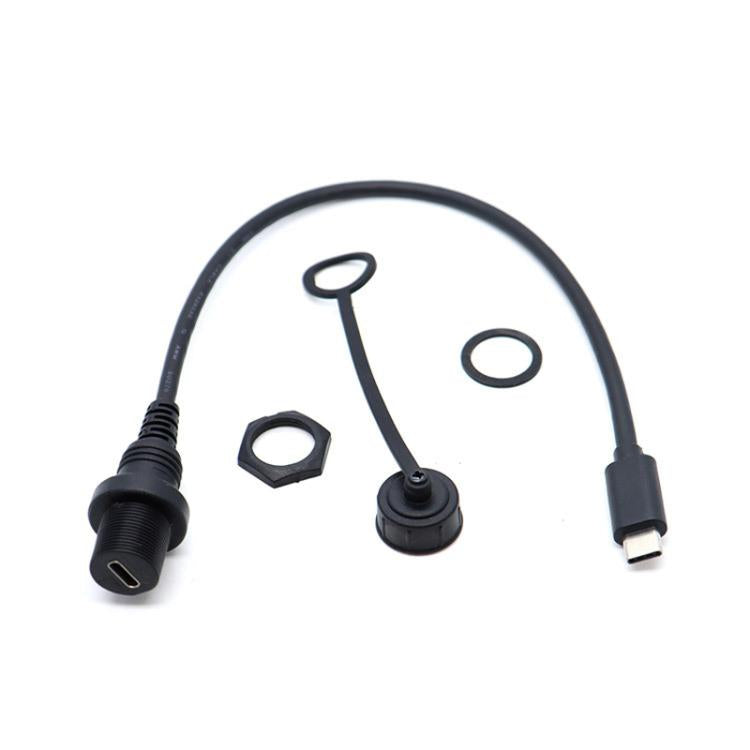 Type-C 2.0  0.3m Male To Female Extension Cable Car Waterproof Wire