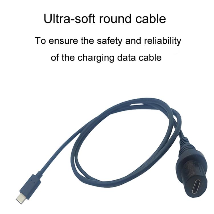 Type-C 2.0  0.3m Male To Female Extension Cable Car Waterproof Wire