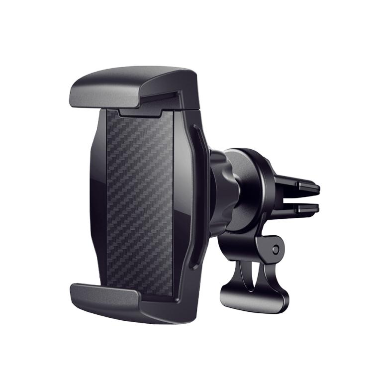 Car Air Conditioning Outlet Anti-shake Rotating Navigation Mobile Phone Holder - Carbon Fiber Black
