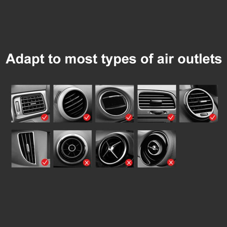 Car Air Conditioning Outlet Anti-shake Rotating Navigation Mobile Phone Holder - Carbon Fiber Black