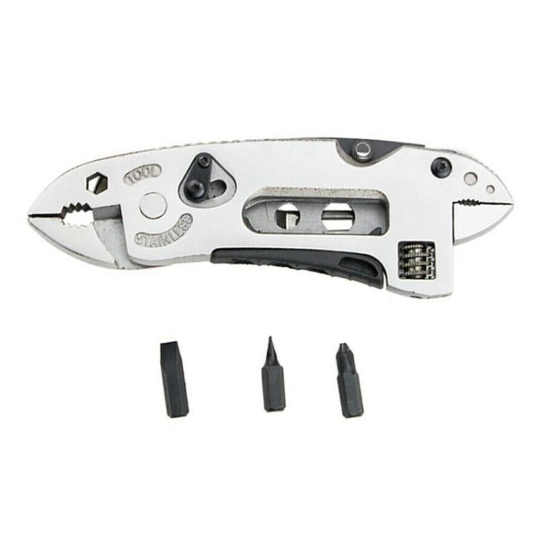 Outdoor Camping Portable Multifunctional Pliers Wrench Screwdriver Combination Tool - Silver