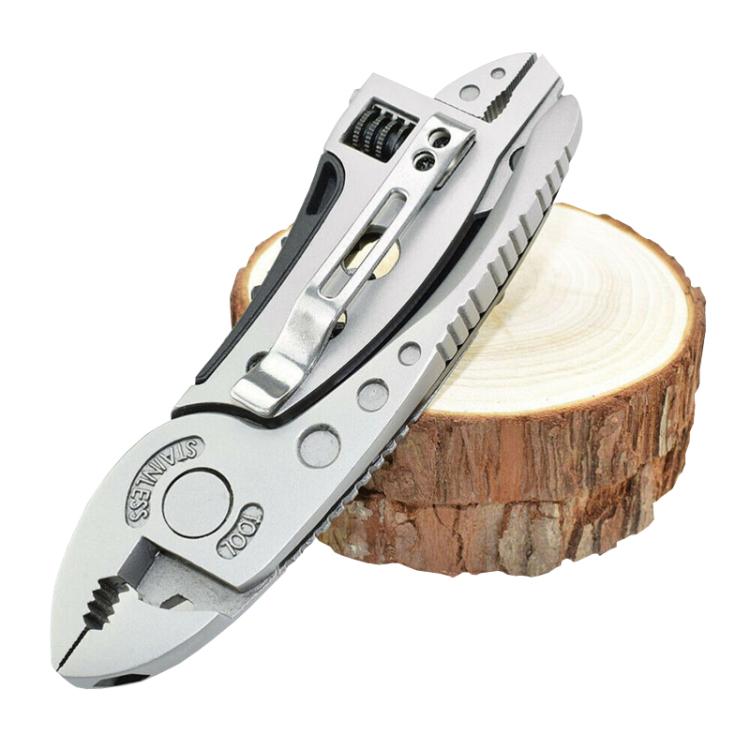 Outdoor Camping Portable Multifunctional Pliers Wrench Screwdriver Combination Tool - Silver