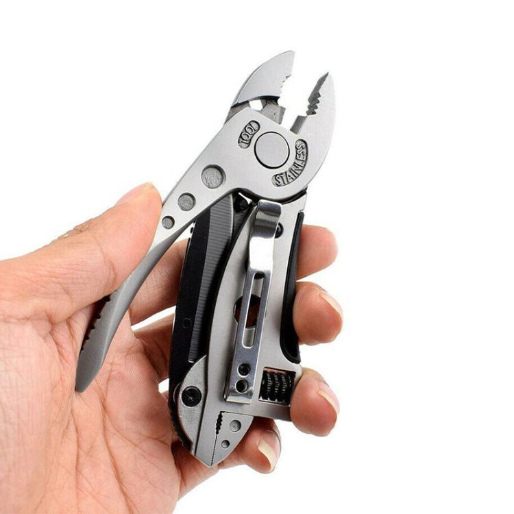 Outdoor Camping Portable Multifunctional Pliers Wrench Screwdriver Combination Tool - Silver