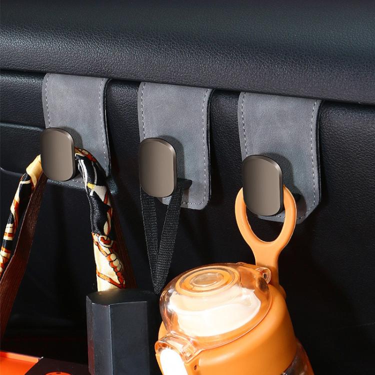 Car Fur Leather Passenger Front Organizer Hooks, Style: Single Hook Brown