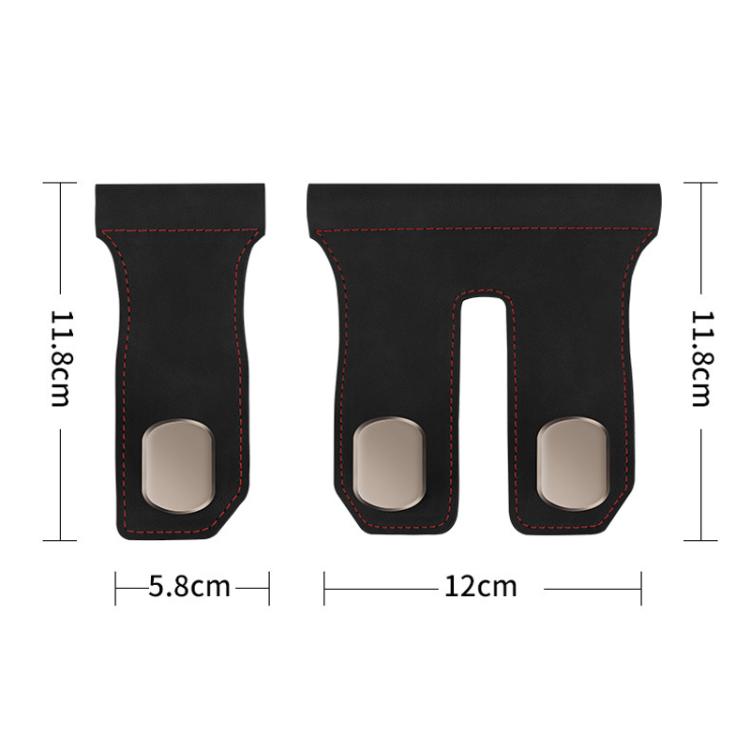 Car Fur Leather Passenger Front Organizer Hooks, Style: Dual Hook Brown