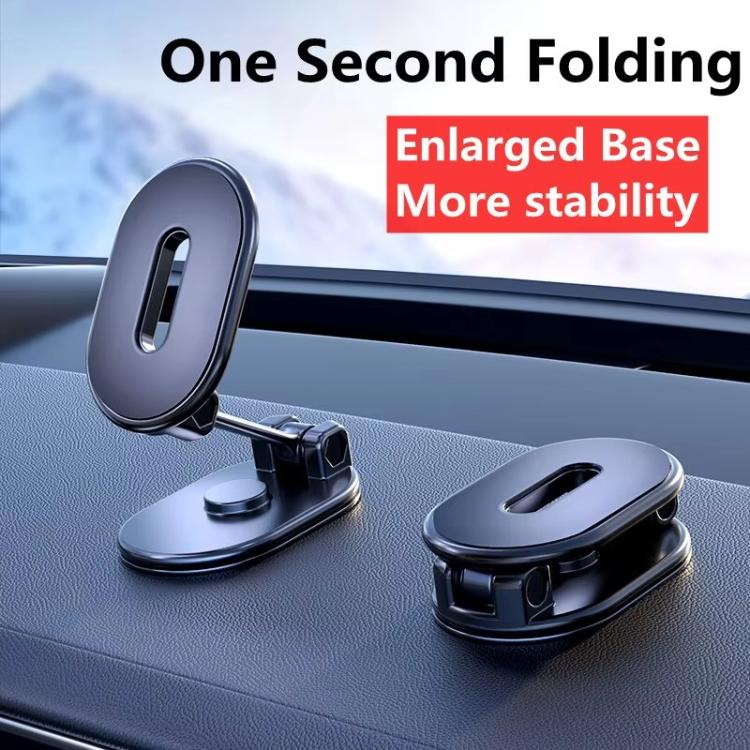 Foldable Magnetic Car Phone Holder Mount Multi-angle Adjustable Cellphone Navigation Bracket - Black
