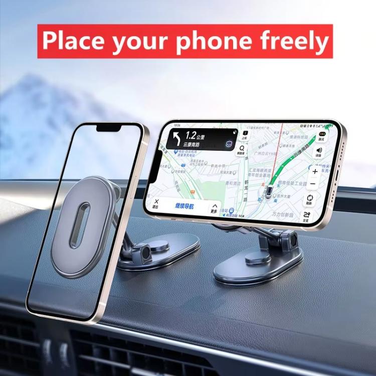 Foldable Magnetic Car Phone Holder Mount Multi-angle Adjustable Cellphone Navigation Bracket - Black