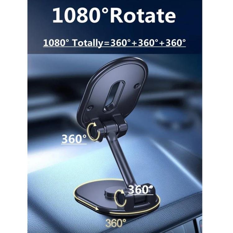 Foldable Magnetic Car Phone Holder Mount Multi-angle Adjustable Cellphone Navigation Bracket - Black