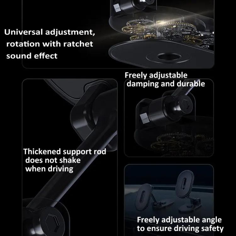 Foldable Magnetic Car Phone Holder Mount Multi-angle Adjustable Cellphone Navigation Bracket - Black