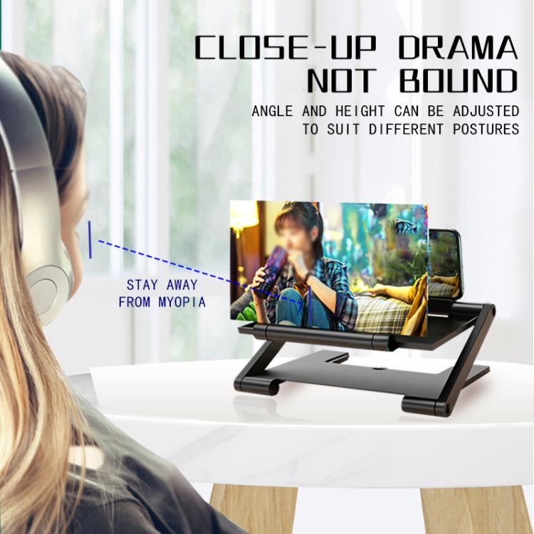 RK-C46 7-Inch Foldable Pull-Out Lifting HD Anti-Blue Light Mobile Phone Screen Amplifier, Color: Black