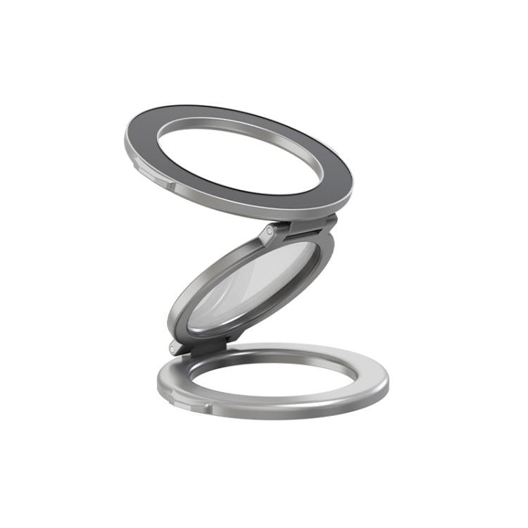 Foldable Double-sided Magnetic Phone Holder Gym Car Universal Stand, Spec: Mirror Type Silver