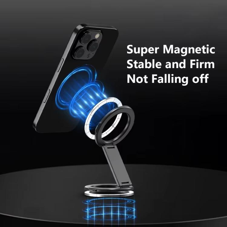 Foldable Double-sided Magnetic Phone Holder Gym Car Universal Stand, Spec: Mirror Type Silver