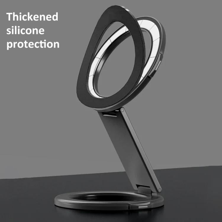 Foldable Double-sided Magnetic Phone Holder Gym Car Universal Stand, Spec: Mirror Type Black