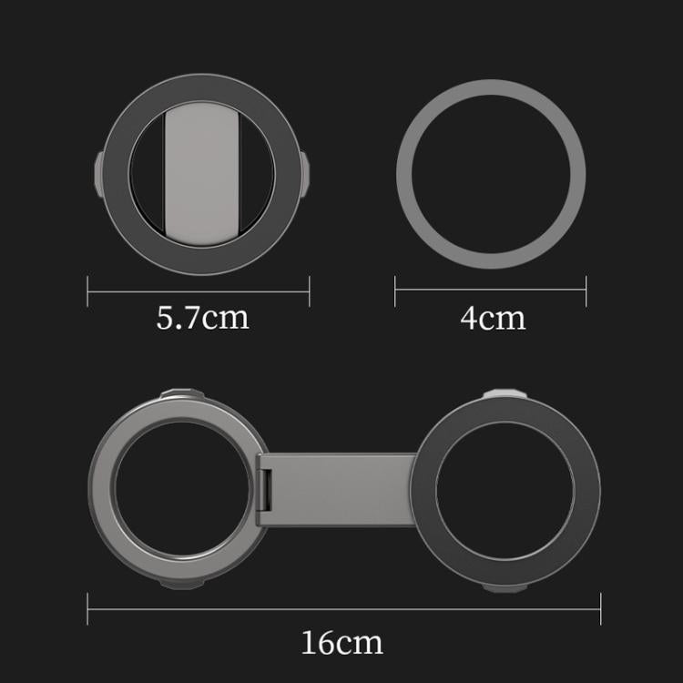Foldable Double-sided Magnetic Phone Holder Gym Car Universal Stand, Spec: Mirror Type Silver