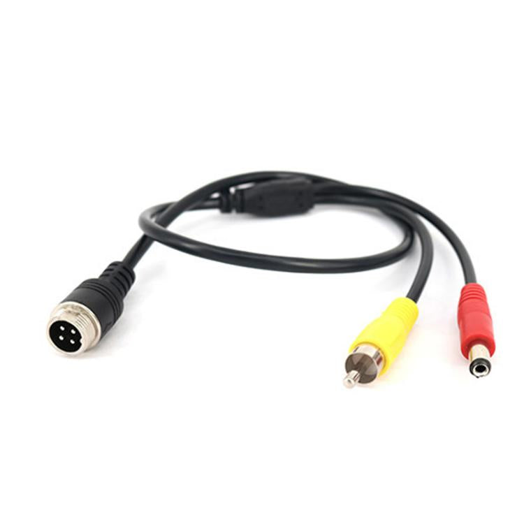 4 Pin Aviation Male To RCA Male DC Male Car Camera Adapter Connector Wire 50cm