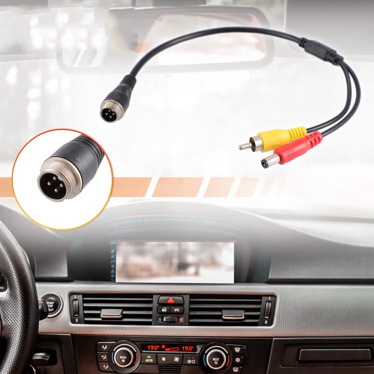 4 Pin Aviation Female To RCA Female DC Male Car Camera Adapter Connector Wire 50cm