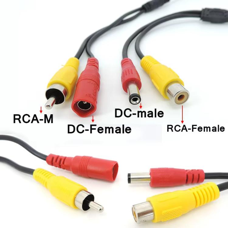 4 Pin Aviation Male To RCA Female DC Male Car Camera Adapter Connector Wire 50cm