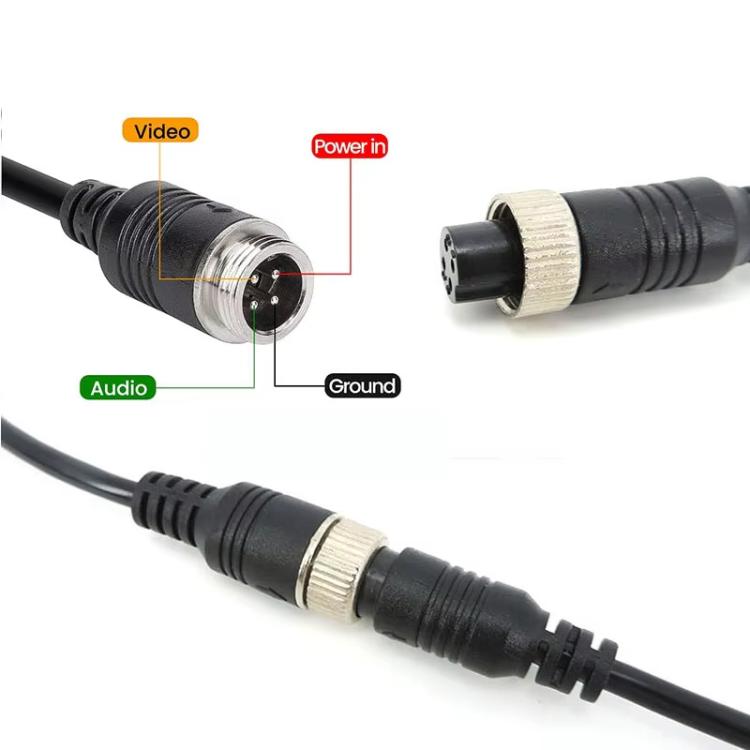 4 Pin Aviation Female To RCA Male DC Male Car Camera Adapter Connector Wire 50cm