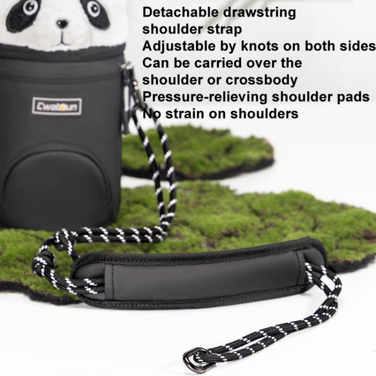 Cwatcun D162 Large Camera Lens Cylinder Cartoon Panda Camera Lens Protective Cover