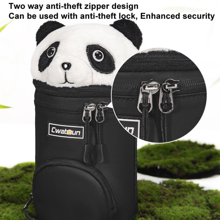 Cwatcun D162 Medium Camera Lens Cylinder Cartoon Panda Camera Lens Protective Cover