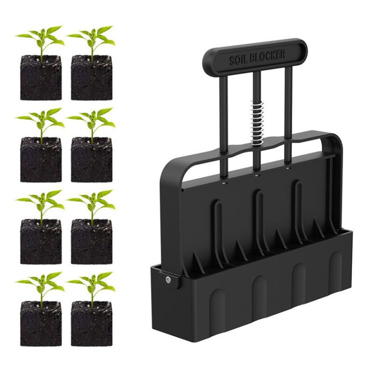 Handheld Seedling Planter Sowing Tool Soil Blocker - Black