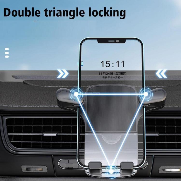 Gravity Car Mobile Phone Holder Air Outlet Fixed Clip Navigation Bracket - Black