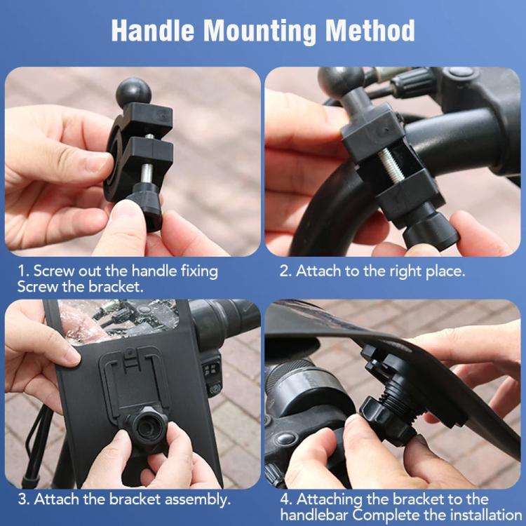 Bicycle Waterproof Phone Bag Mount Stand 360 Degree Rotation Motorcycle Bike Cellphone Holder, Spec: Rearview Mirror Model
